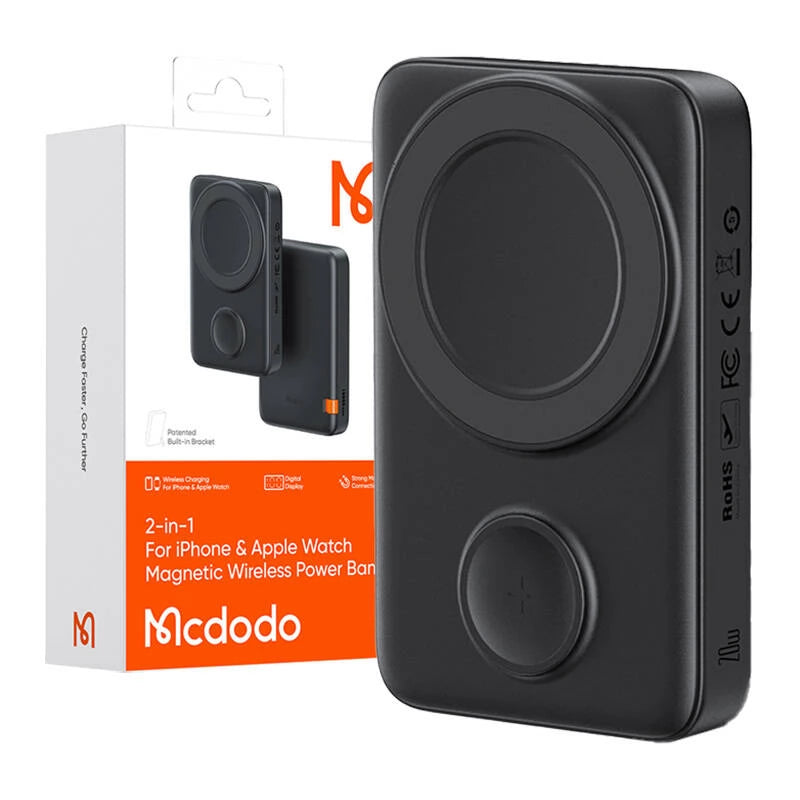 Mcdodo 2 in 1 Magnetic Wireless Power Bank -MC1461 Mcdodo 2 in 1 Magnetic Wireless Power Bank -MC1461